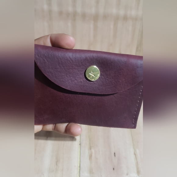 Uwakstar Designs Handmade Genuine Smooth Soft leather Maroon Card Wallet - Picture 4 of 10